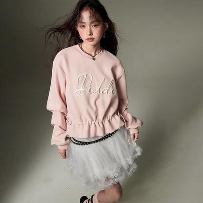 nu78 Sweet Ribbon Embroidered Sweatshirt