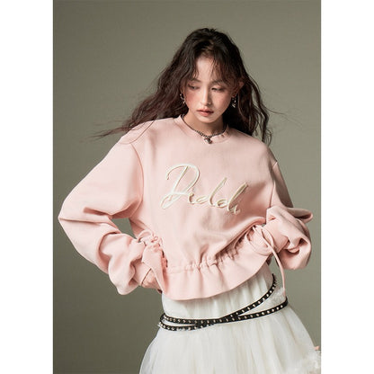 nu78 Sweet Ribbon Embroidered Sweatshirt