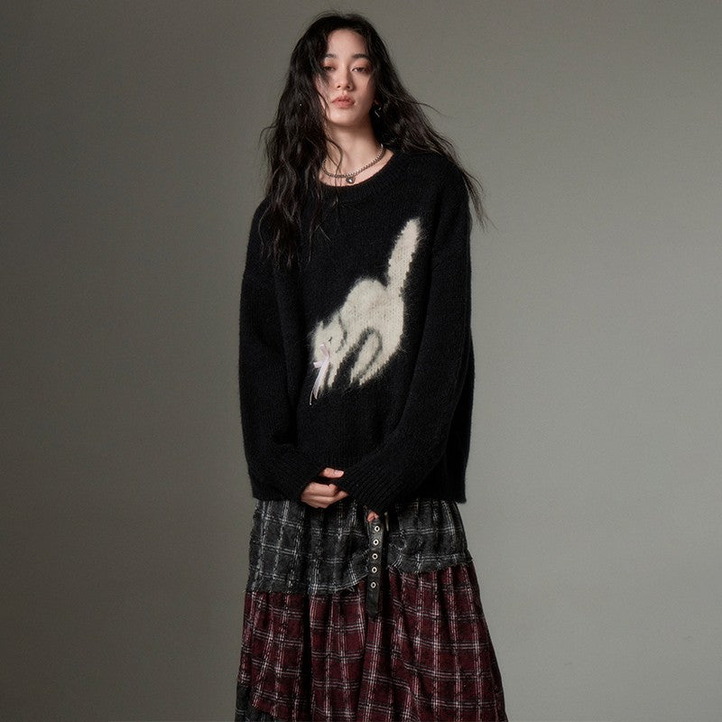 nu87 Flying Cat Soft Pullover Sweater