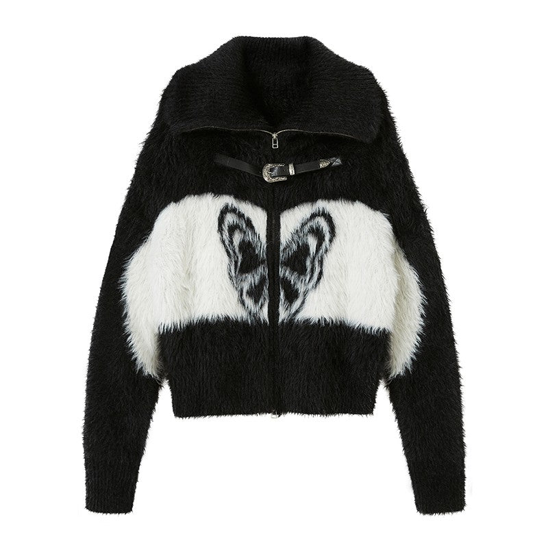 nu88 Butterfly Mink Knitted Cardigan