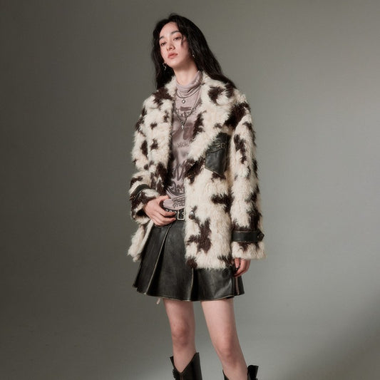 nu90 Animal Print Eco-Friendly Fur Jacket