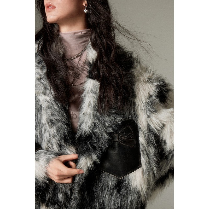 nu90 Animal Print Eco-Friendly Fur Jacket