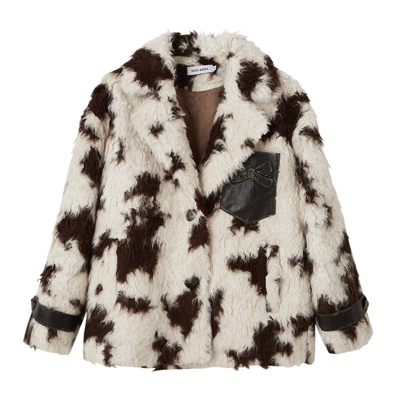 nu90 Animal Print Eco-Friendly Fur Jacket