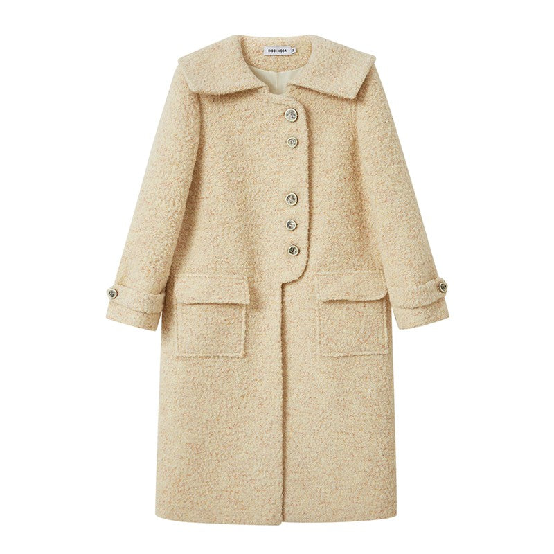 nu91 Custard Lapel Wool Coat