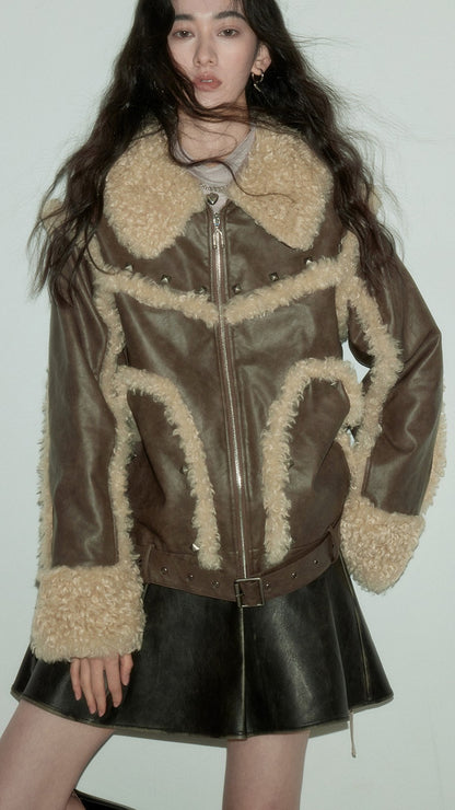 nu92 Retro Riveted Chamois Leather Jacket