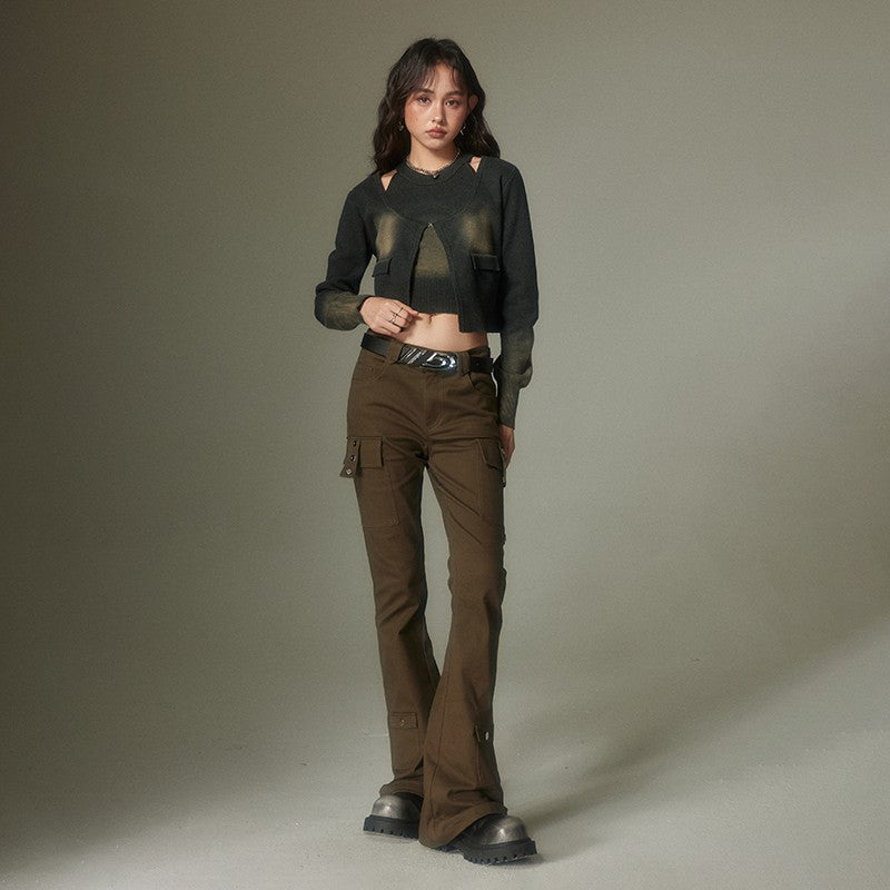 nu128 Tight-fit high-waisted flared pants